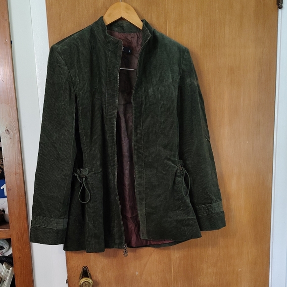 Stylish Forest Green Corduroy Utility Jacket - Picture 1 of 4
